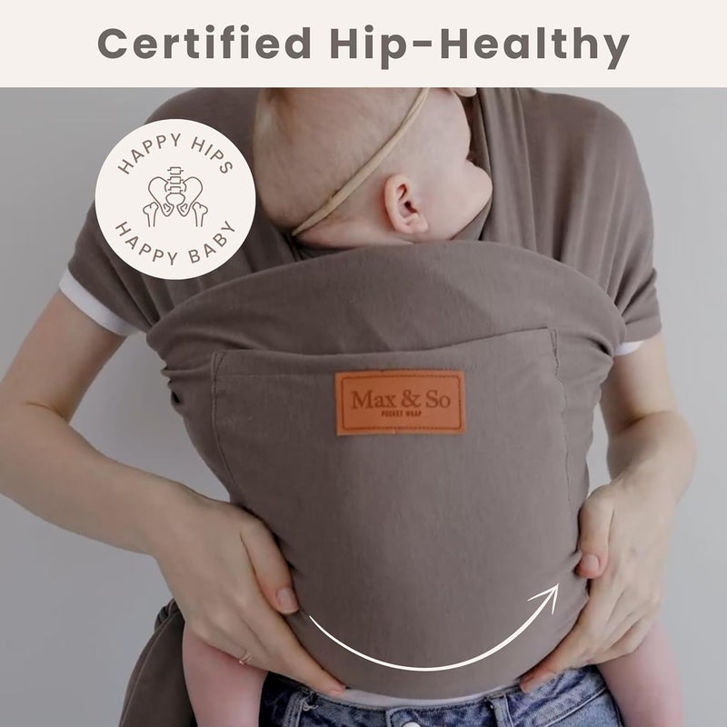 Max&So Baby Wrap Carrier - Premium Cotton Sling for Newborns to Toddlers - Hands-Free, Soothing Wrap with Front Pocket for Essentials - One Size Fits All - Image 4